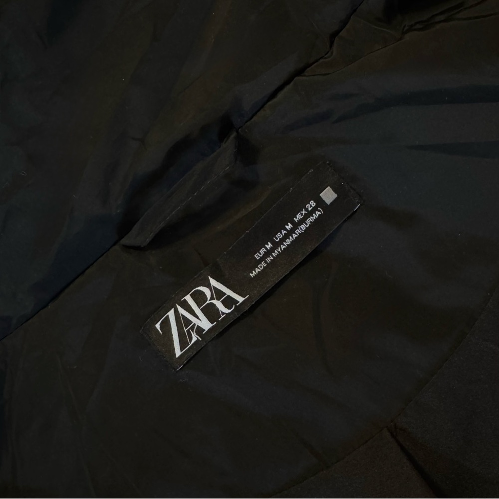 Zara Women's Black Long Down Hooded Puffer Coat - Water/Wind Res - Size: M - Picture 11 of 14